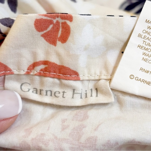 GARNET HILL Multicolor MEADOW FLORAL Organic Cotton Duvet Cover Button Close - Picture 7 of 13